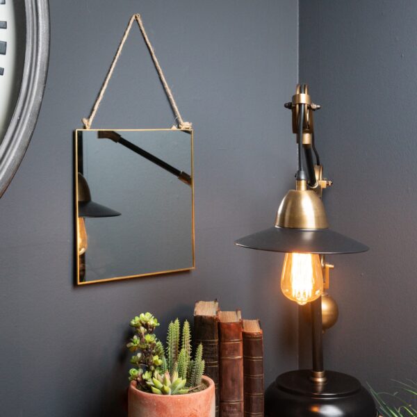 Gold Edged Square Hanging Wall Mirror - Image 4
