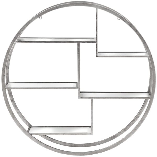 Large Circular Silver Wall Hanging Multi Shelf - Image 2