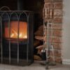 Hand Turned Fire Companion Set In Antique Pewter With Wooden Handles - Image 5