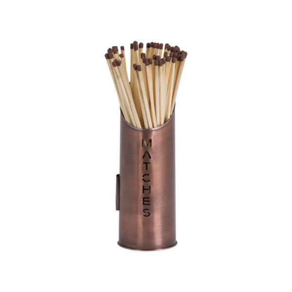 Copper Finish Logs And Kindling Buckets & Matchstick Holder - Image 4
