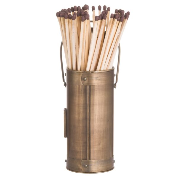 Antique Bronze Matchstick Holder With 60 Matches - Image 2