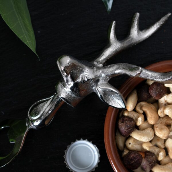 Silver Nickel Stag Head Detail Bottle Opener - Image 4