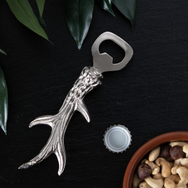 Silver Nickel Antler Bottle Opener - Image 3