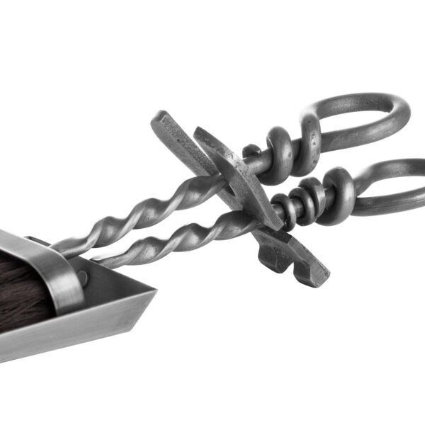 Silver Hearth Tidy Set With Hand Turned Loop Handle - Image 2