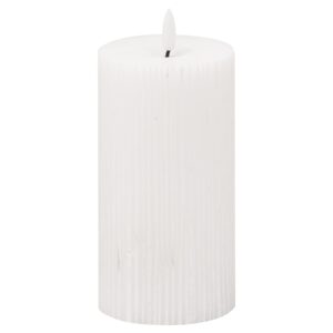 Luxe Collection Natural Glow 3x6 Textured Ribbed LED Candle