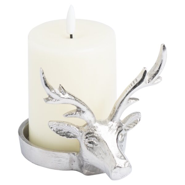 Farrah Collection Silver Stag Candle Holder - Image 2