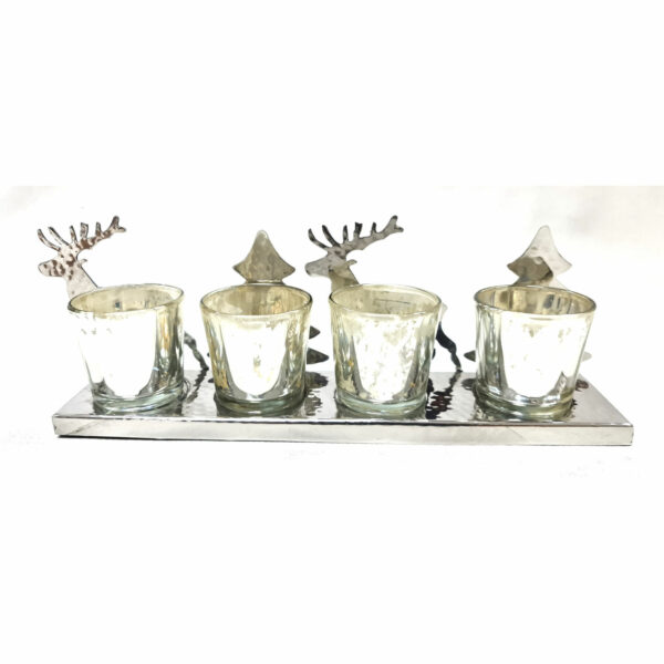 Silver Four Tealight Holder - Image 4