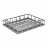 Set Of 2 Detailed Silver Rectangular Trays - Image 2