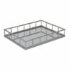Set Of 2 Detailed Silver Rectangular Trays - Image 3