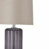 Alberta Metallic Glass Lamp With Velvet Shade - Image 2