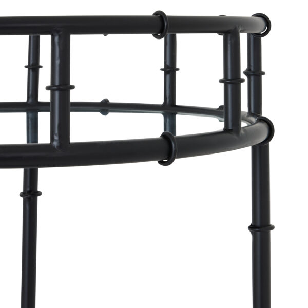 Black Round Drinks Trolley - Image 4