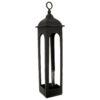 Farrah Collection Black Cast Tall Loop Top Lantern - Image 2