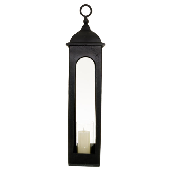 Farrah Collection Black Cast Tall Loop Top Lantern - Image 3
