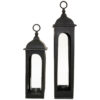 Farrah Collection Black Cast Tall Loop Top Lantern - Image 4