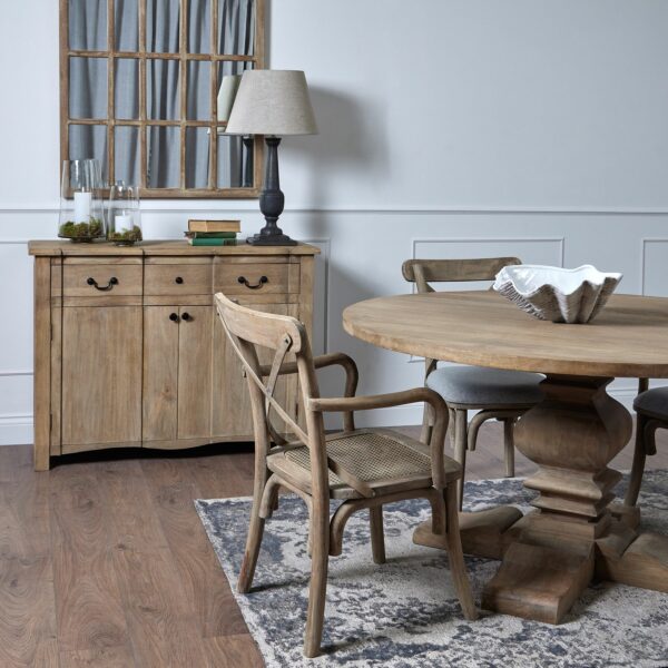 Copgrove Collection Cross Back Carver Chair With Rush Seat - Image 5