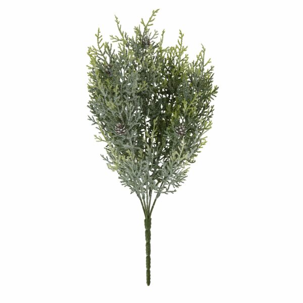 Frosted Pine Spray Stem With Pinecones - Image 3