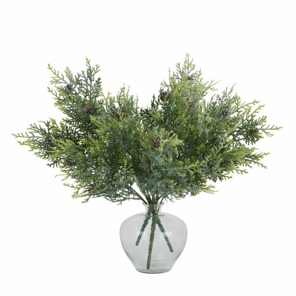 Frosted Pine Spray Stem With Pinecones - Image 4
