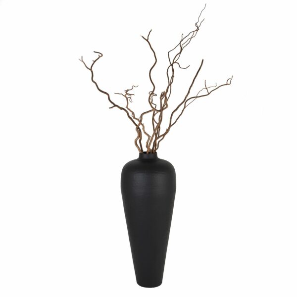Matt Black Medium Hammered Vase With Lid - Image 3