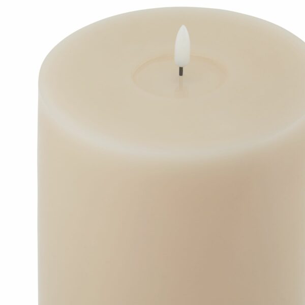 Luxe Collection Melt Effect 6x12 Taupe LED Wax Candle - Image 2