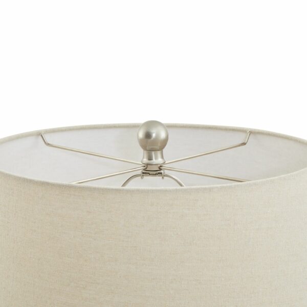 Lattice Ceramic Table Lamp With Linen Shade - Image 3