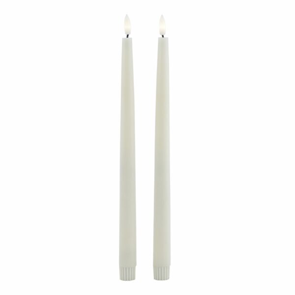 Luxe Collection S/2 Taupe LED Wax Dinner Candles - Image 3