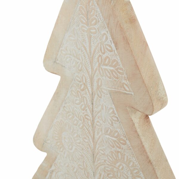 White Wash Collection Wooden Large Patterned Decorative Tree - Image 3