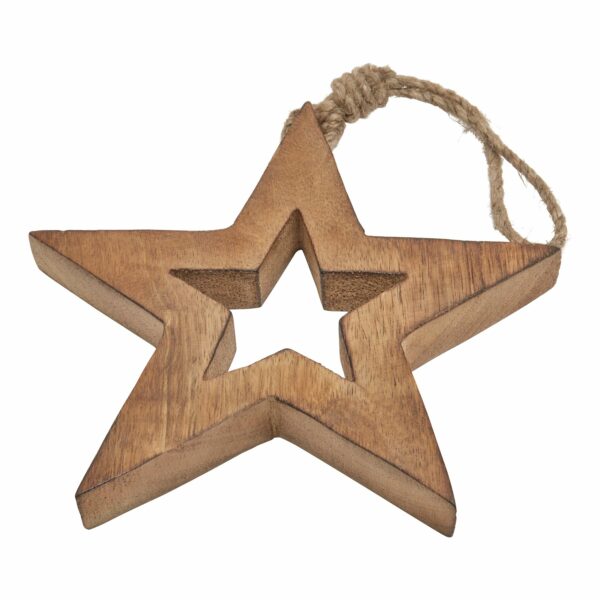 Natural Wooden Hanging Star - Image 3