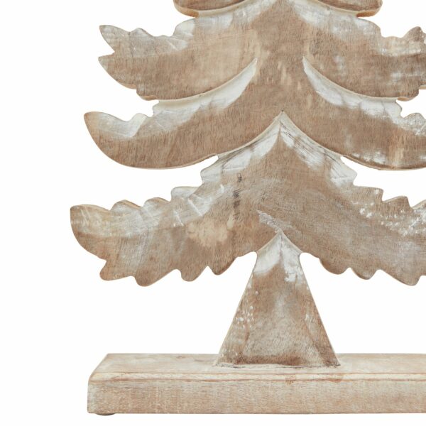 White Wash Collection Wooden Large Tiered Tree Decoration - Image 3