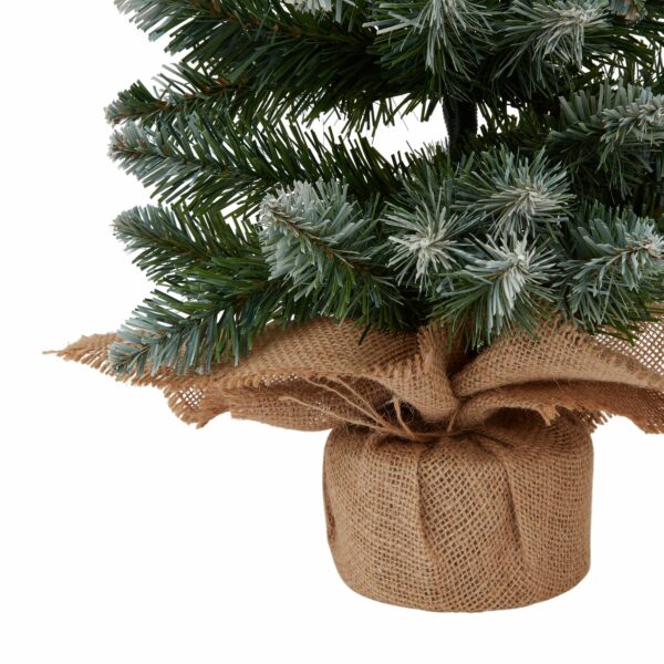 Medium Snowy Conifer Tree In Hessian Wrap - Image 3