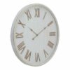 Large Rustic White Clock With Beaded Frame