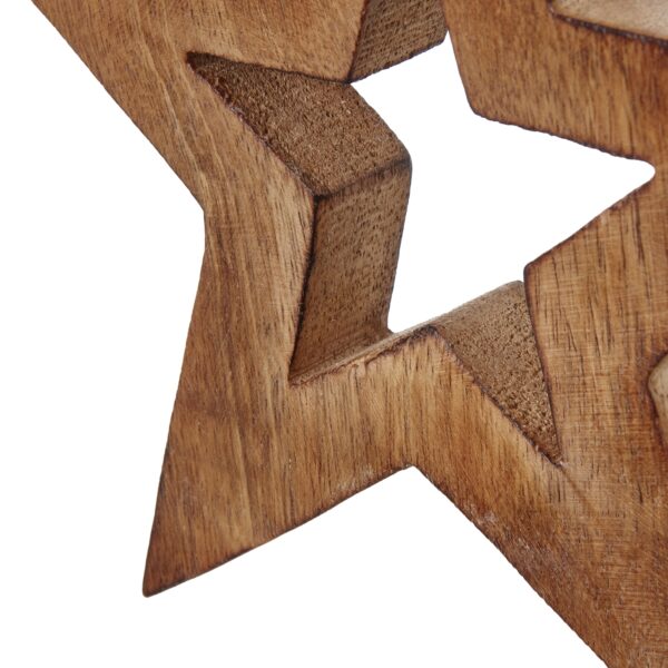 White Wash Collection Wooden Hanging Star Decoration - Image 4